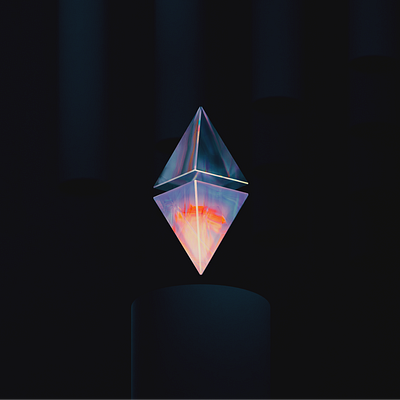 ETH100-001 abstract blender btc clean diamond eth ethereum gradient icon illustration nft wantline