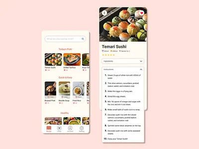 DailyUI 040 Recipe app dailyui dailyui040 design recipe ui