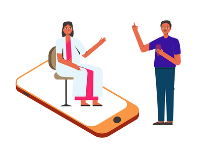 Online Consultation character consult consultation design digital doctor graphic health illustration mobile online patient ui vector