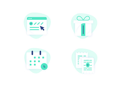 Illustration style icons e invoicing green icon illustration melbourne ui xero