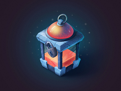 Isometric box 2d illustration box chest digital 2d glass glossy illustration illustrator isometric isometry magic materials metal photoshop props stone texture