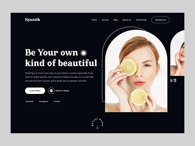 Nyantik Dermatology Header care clean dermatology design header health landing page ui ui design web design website