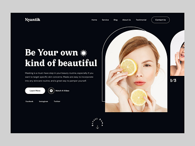 Nyantik Dermatology Header care clean dermatology design header health landing page ui ui design web design website