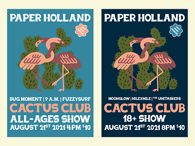 Paper Holland Show Poster | TYPE + ILLUSTRATION animal illustration bold color palette concert poster illustration layout and type design logo design midwest illustrator mild tiger poster design print design rock poster design type design