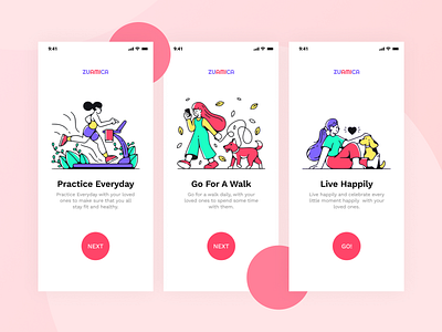 Onboarding Screens app design calculator ui colorful craftwork illustration minimal onboarding onboarding screens salmanwap ui design visual design