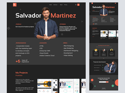 Portfolio Landing Page branding clean daily ui dark theme dark ui design dribbble best shot landing page landing page ui landingpage personal portfolio ui uiux uiux design web web ui website website design website ui