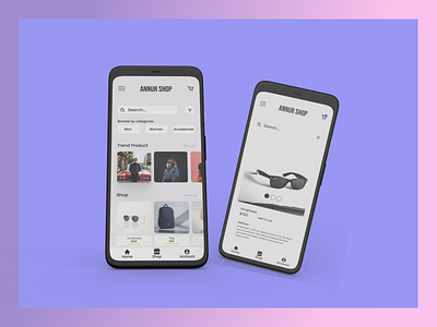 UI Mobile App E-Commerce "Annur Shop" e commerce e commerce design juniordesigner juniorui mobile mobileapp mobiledesign mobileui ui userinterface
