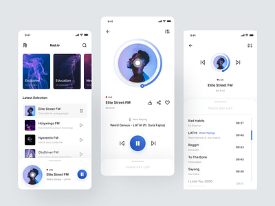 Rad.io - Radio Player App appdesign mobileapp music player radio player radioapp radioplayer ui uiux