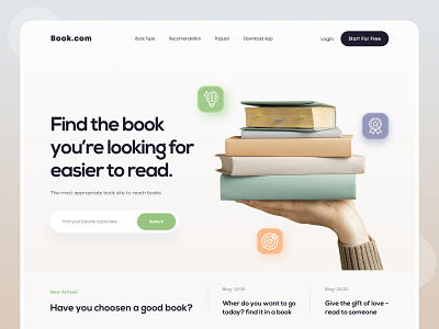 Book Store Web Concept appui bookapp bookfindingweb bookstorelandingpage bookstoreweb bookweb design landing page design landingpage minimal modern design ui webdesign websitedesign webui