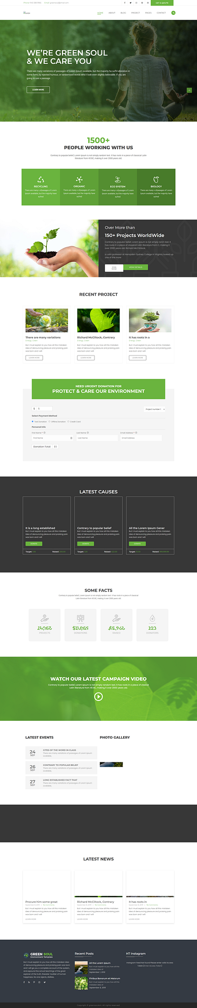 Green Soul - Environment WordPress Theme earth protection wordpress theme ecological wordpress theme environment wordpress theme environmental wordpress theme