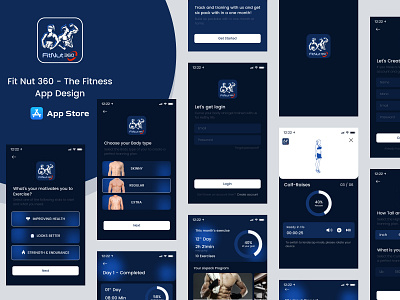 Fit Nut 360 - The Fitness App Design Concept adsum adsumoriginator app ui concept design fitness app fitness app ui logo originator ui uiux user experience design user interface design workout