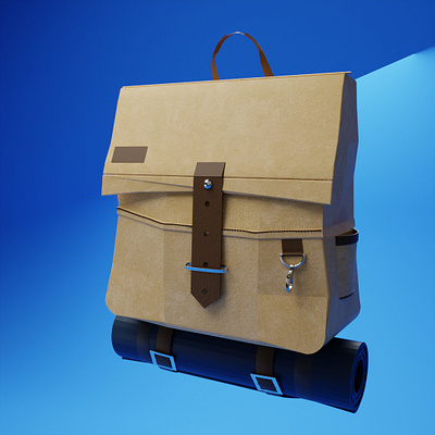 3D visualization of the backpack. 3D rendering. 3d blender branding design graphic design render rendering