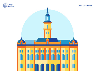 City Hall branding city hall color contrast design illustration novi sad vector