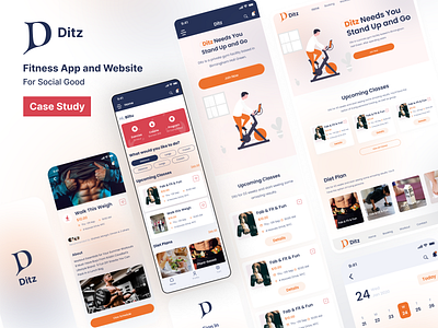 Ditz- Fitness App and Website for Social Good best app design best case study fitness app fitness app case study fitness website product design social good ux ux case study ux design website workout app