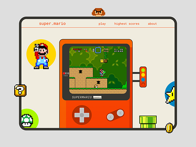 Super Mario - Retro Gaming challenge design figma gameboy gaming illustration mario minimal retro super mario ui ux web website