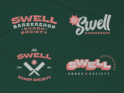 Swell I barbershop branding monogram surf typography