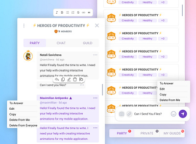 Plugin Chat for Habitica chat clean extension gradient habitica minimal modal ui