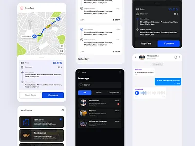 Taxi driver app dispatcher driver taxi ui ui design xd design