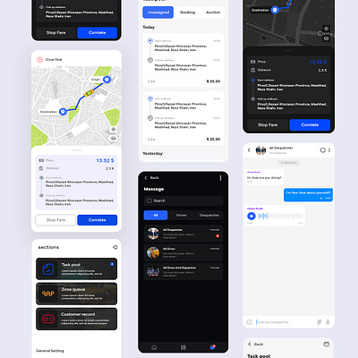 Taxi driver app dispatcher driver taxi ui ui design xd design