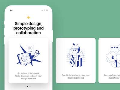 New Blueshift illustrations ⭐️ blueshift colorful design grainy illustration outline product storytale strict ui vector