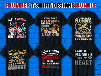 Plumber T-Shirt Designs Bundle animation design graphic design illustration logo logo design merch by amazon plumber plumber t shirt design. retro t shirt design t shirt t shirt art t shirt design t shirt design ideas t shirt design vector t shirt designer ui design vector design vintage vintage t shirt design