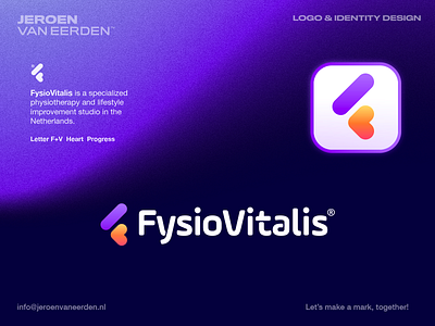 FysioVitalis - Logo Design 🧡 brand identity design branding f friendly growth health heart human lifestyle logo medic monogram physio progress symbol therapy visual identity design vital warmth