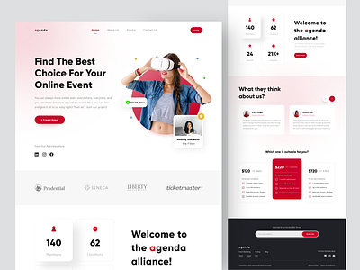 agenda • Online Event Website branding design digital event event event website graphic design landing page minimal online event ui user interface web design website