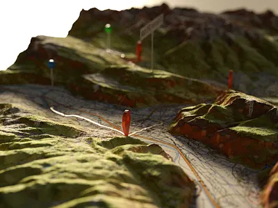 Depth of field in the backlight - 3D Map 3d 3d map backlit blender cycles depth of fields rendering