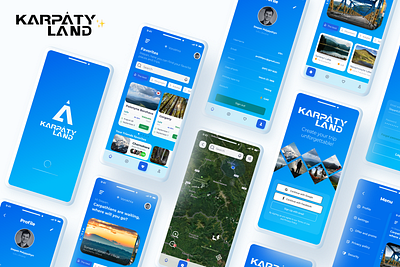 Karpatyland - travel mobile app branding graphic design ui