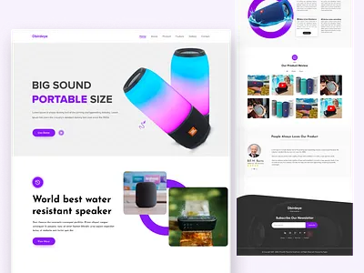 Bluetooth Speaker - Landing Page app bluetooth speaker branding design digital marketing agency graphic design illustration landingpage ui ux vector webdesign website websiteredesign