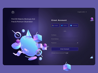 Account Create Page Design 3d account animation bestshot branding design dribbble graphic design illustration landingpage logo motion graphics pagedesign template ui uikit uiux ux website wix