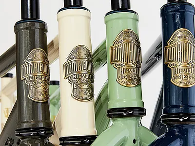 Tumbleweed 'Stargazer' headbadge bike branding design embossing headbadge illustration lettering logo type typography