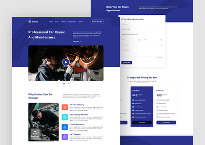 GearUp - Car Repair Landing Page car car repair car wash clean ui creative design design minimal responsive ui uidesign uiinspiration uitrends ux uxdesign uxtrends website website design