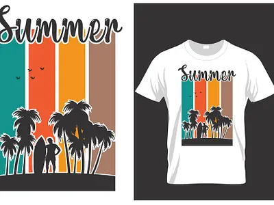 Summer T-shirt design awesome logo branding cover design design graphic design graphic design t shirt design illustration logo summer summer design typography design ui vector