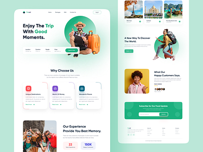 Travel Landing Page Design. app clean colours concept design homepage landing minimal photo product page tour tourism travel agency travel app trip ui ux vacation web website