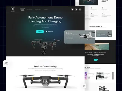 Drone Ready landing page 🚀 clean clean design dark dark mode design drone future glow glow in the dark landing landing page light mode popular responsive design ui user experience user interface ux web website