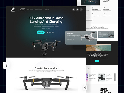 Drone Ready landing page 🚀 clean clean design dark dark mode design drone future glow glow in the dark landing landing page light mode popular responsive design ui user experience user interface ux web website