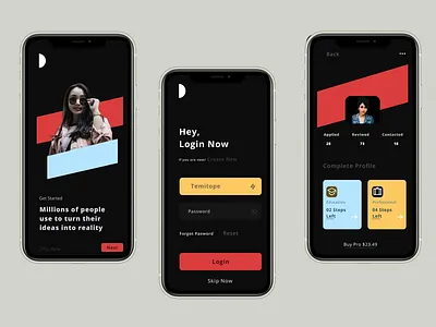 Login page in dark mode app design illustration ui ux