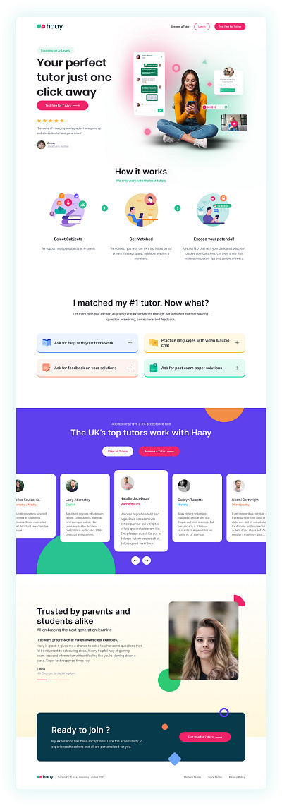 Online Tutoring Landing Page design education landing landing page online tutor tutoring ui ui design ux website website design website development