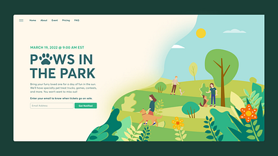 Paws In The Park - Signup Page dailuichallege dailyui signup ui webdesign