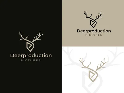 Deerproduction Pictures Logo animal brand branding and identity clean deer digital elk film film company graphic design graphic designer logo logo design motion movie nature production smooth