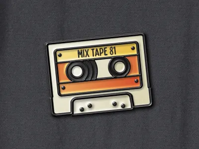 Enamel Pin Badge Cassette 1980s 80s audio badge badges casettes cassette enamel enamel pin pin pin badge pins retro tape tapes