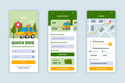 Quid Ride application ui ux