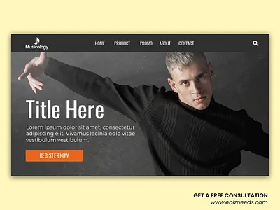 Digital Media / Music Promotion Website Landing Page Template design illustration ui design ux design web design web development web ux design website design website template website template design wen ui design