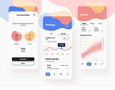 Breastfeeding concept app baby breastfeeding charts concept app design feeding health mobile mobile app moms mother newborn pregnancy tracking ui ux