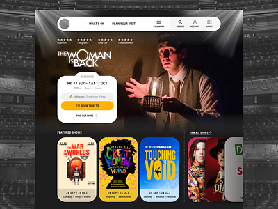 Theatre homepage concept entertainment homepage theatre ui ux web design