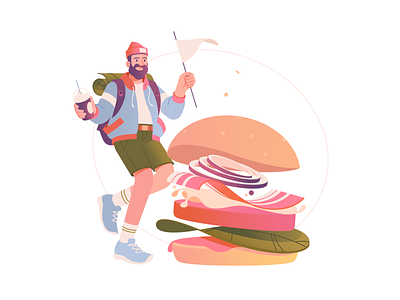 Restaurant 2D Illustration 2d illustration art burger business design digital art dinner fast food food illustration illustration for web illustrator lunch meal restaurant restaurant illustration restaurant service service shakuro