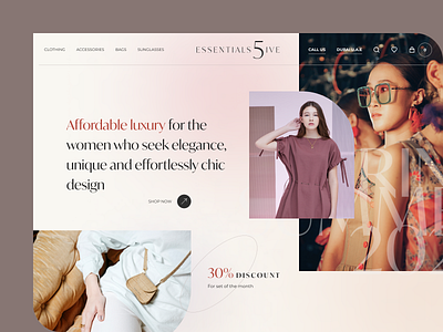 Essentials5ive - eStore clean design ecommerce shop store ui ux website woman