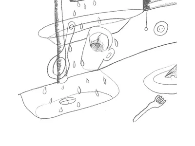 kitchen shower cheese dirty dishes functional illustration kitchen wahshing