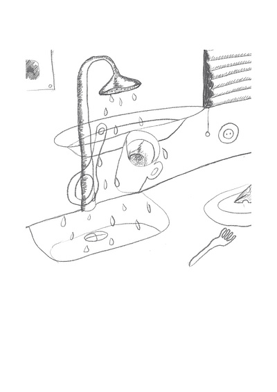 kitchen shower cheese dirty dishes functional illustration kitchen wahshing